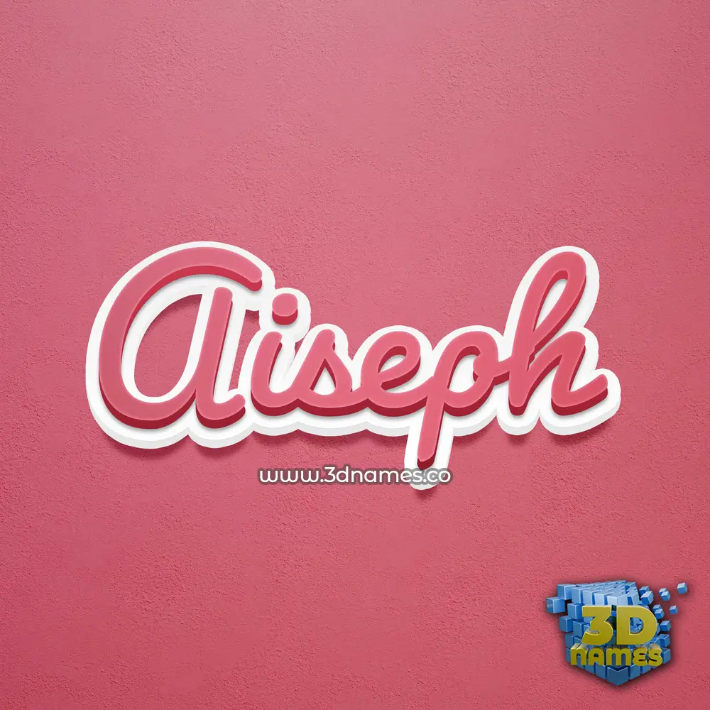 aiseph in Red Scribble style - 3D name wallpaper