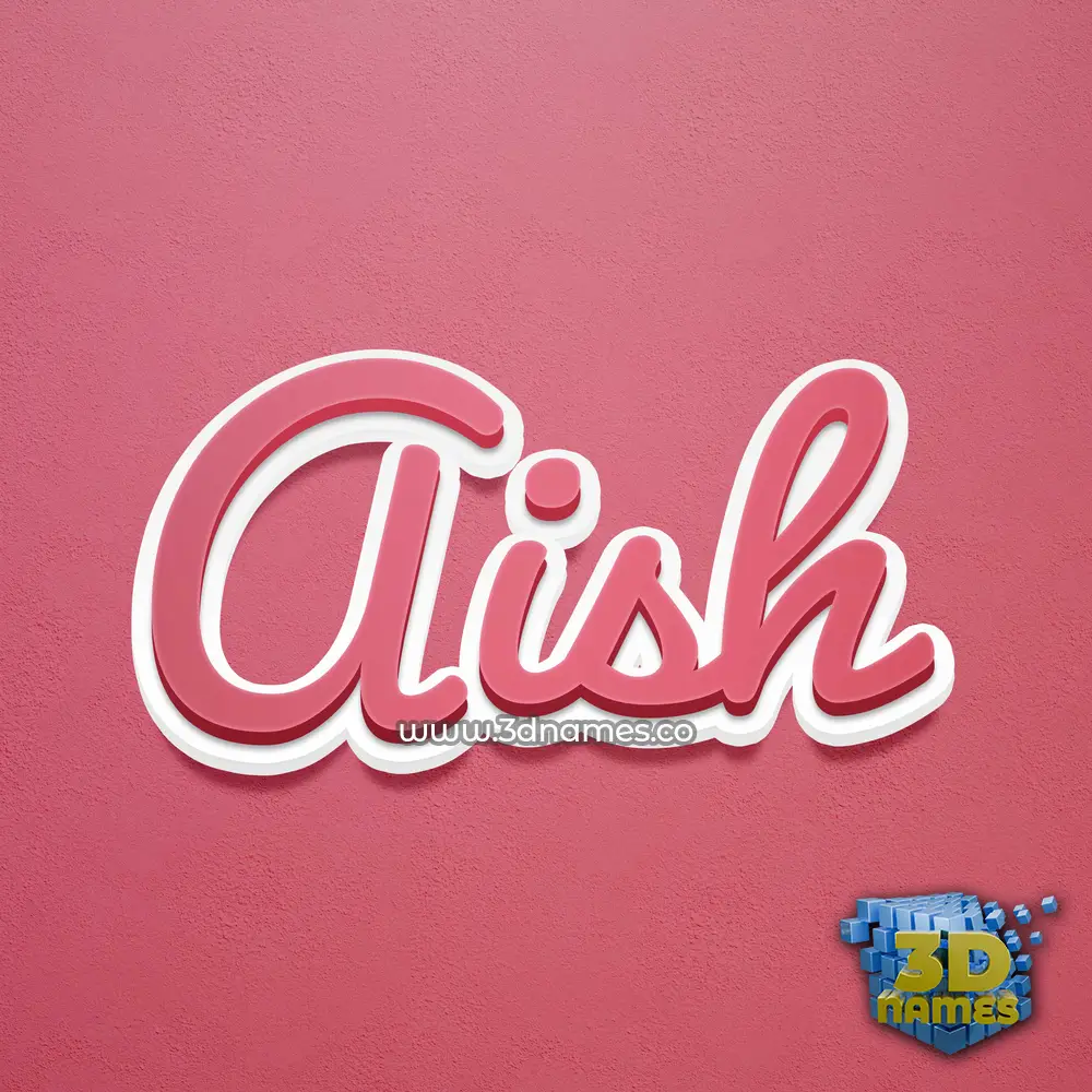 aish in Red Scribble style - 3D name wallpaper