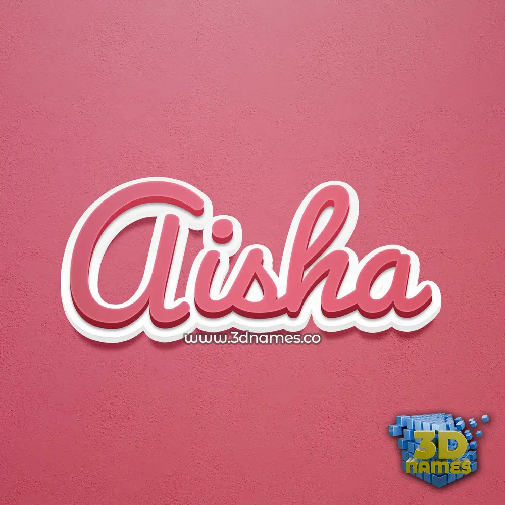 aisha in Red Scribble style - 3D name wallpaper