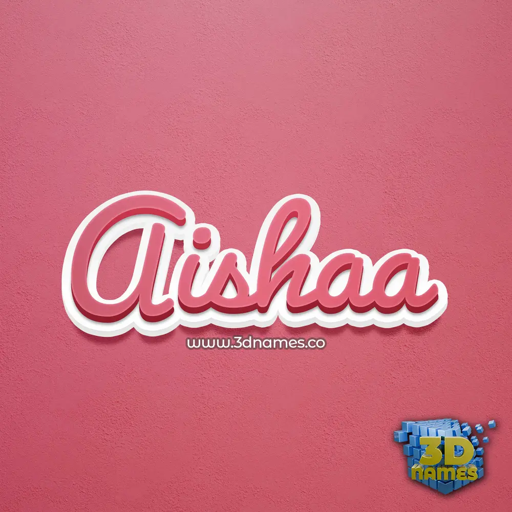 aishaa in Red Scribble style - 3D name wallpaper