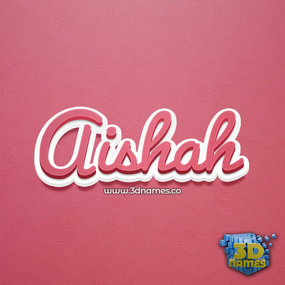 aishah in Red Scribble style - 3D name wallpaper