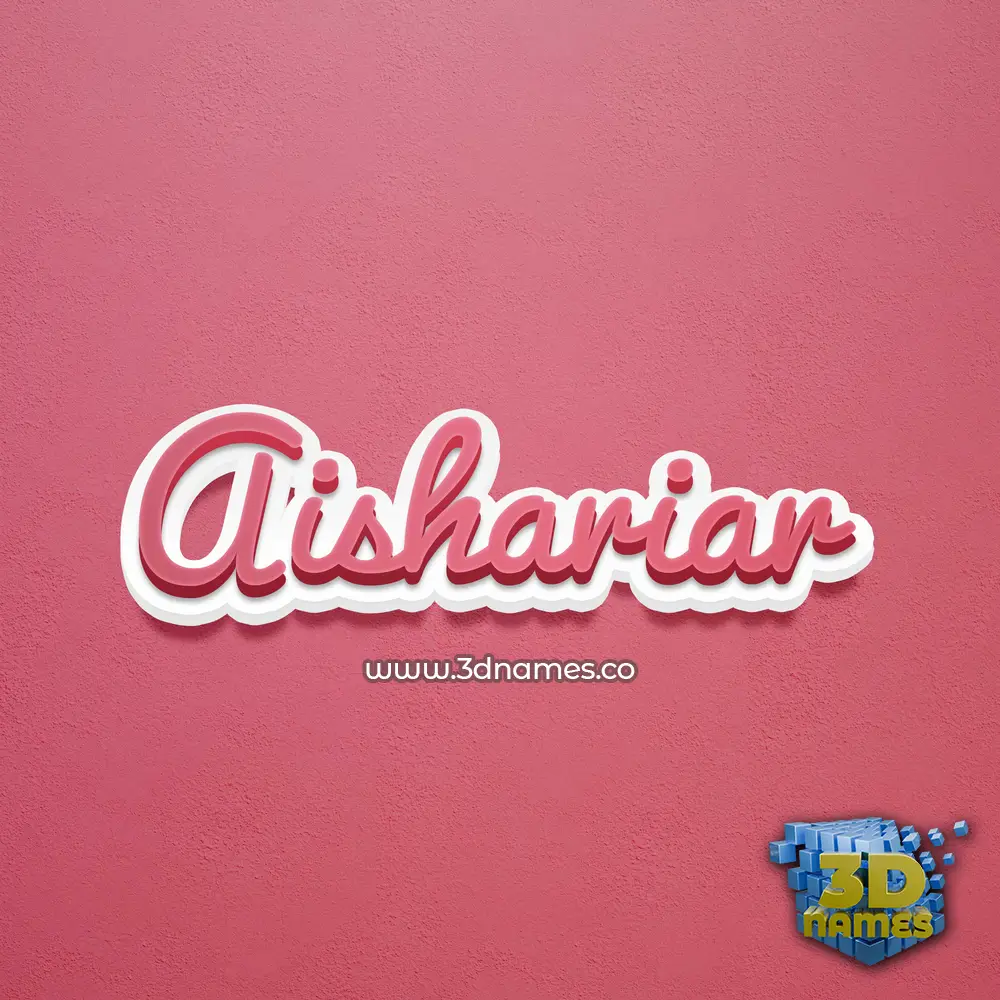 aishariar in Red Scribble style - 3D name wallpaper