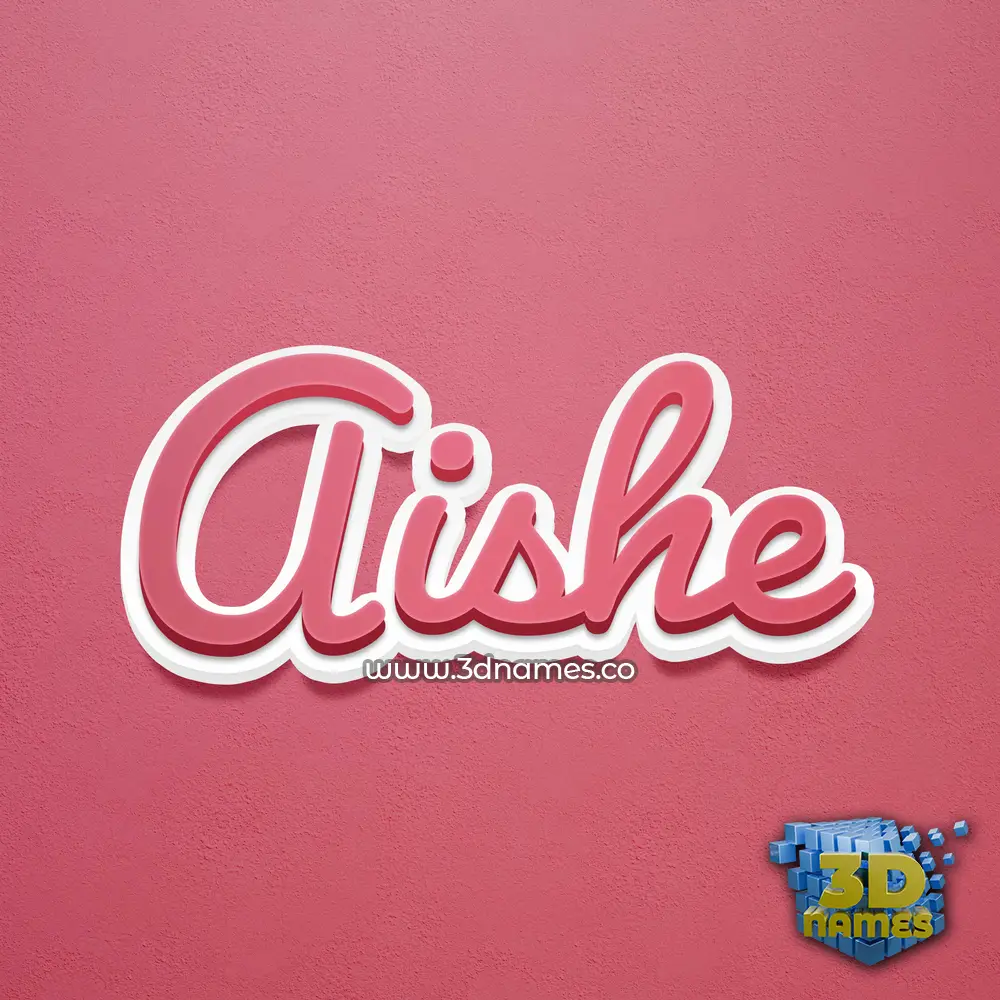 aishe in Red Scribble style - 3D name wallpaper
