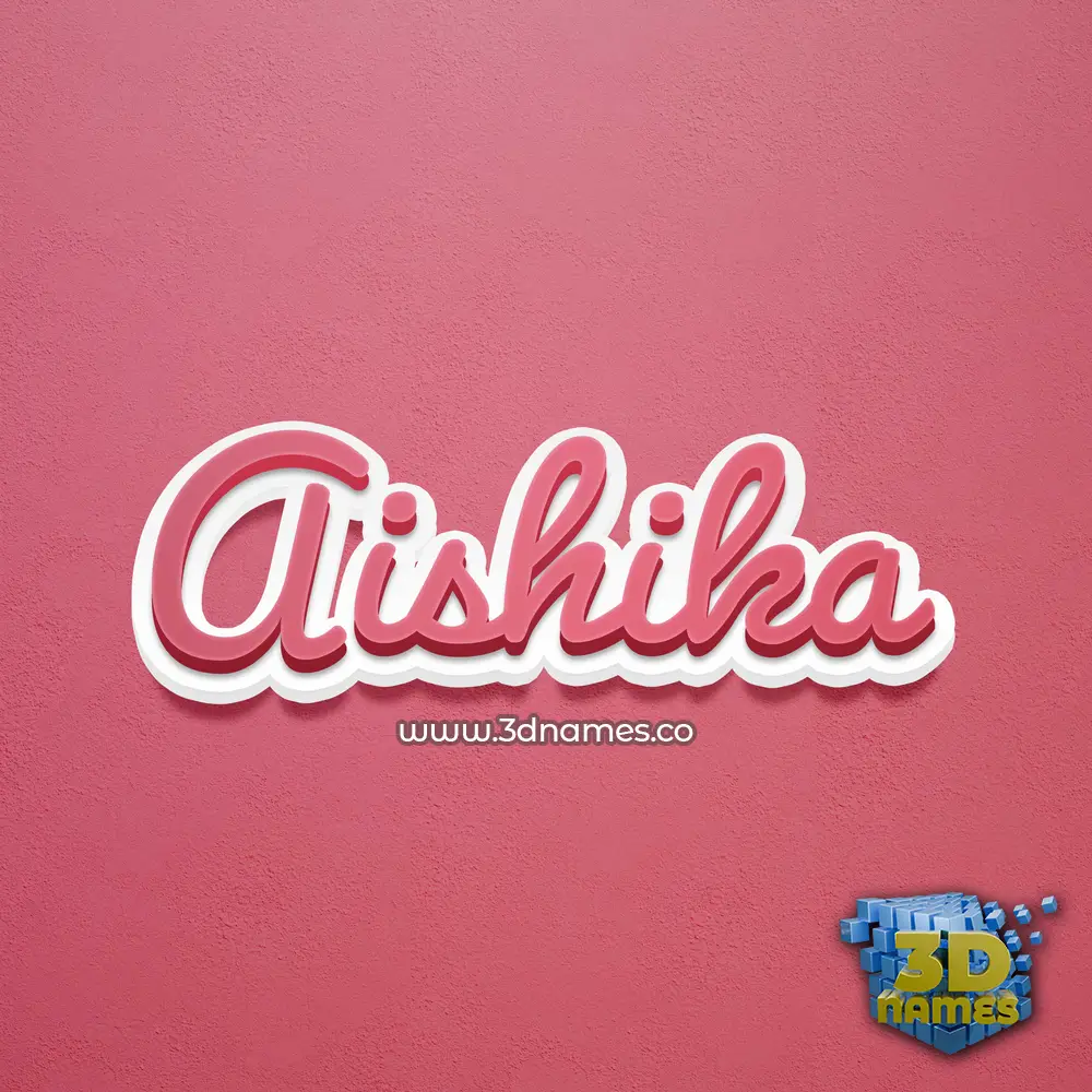 aishika in Red Scribble style - 3D name wallpaper