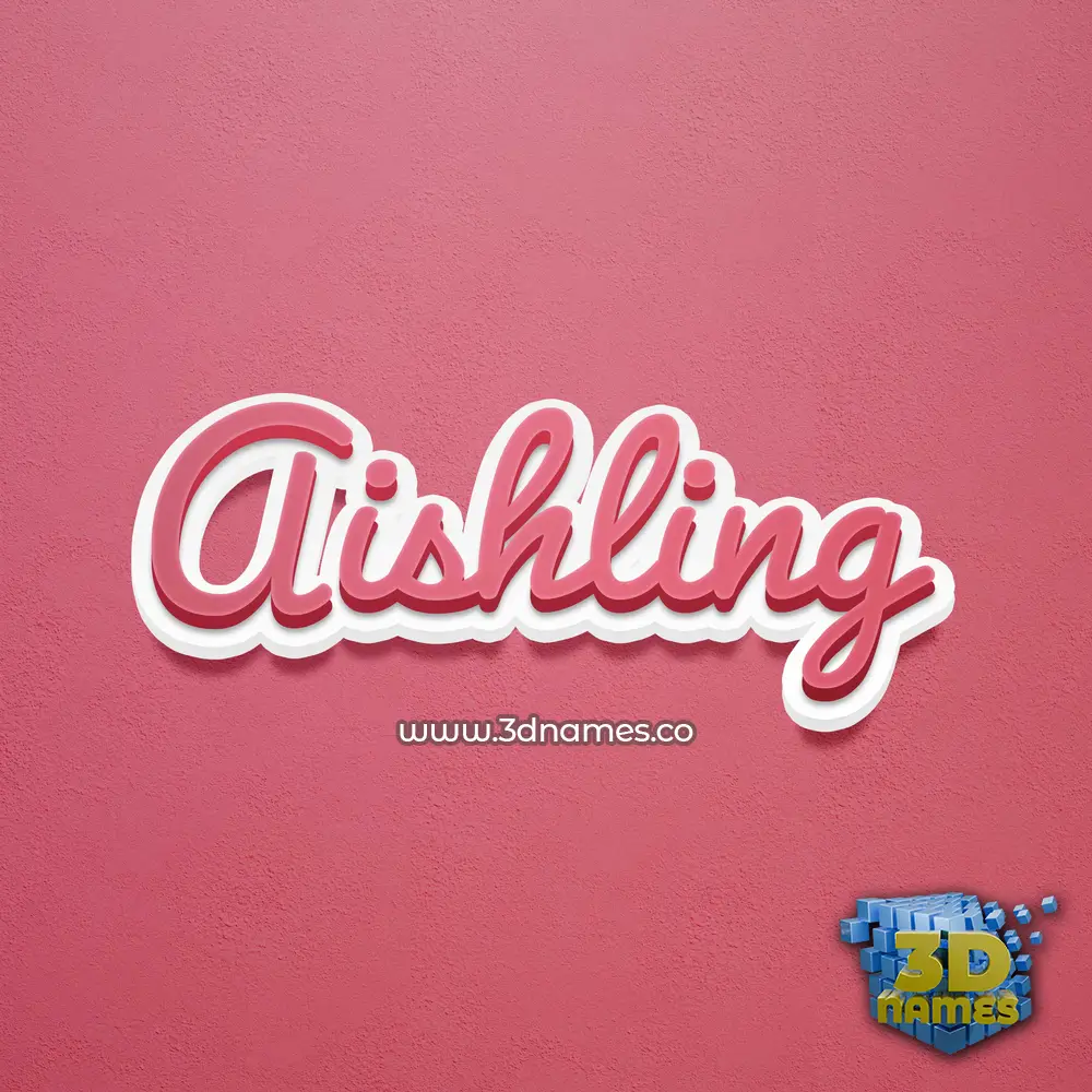 aishling in Red Scribble style - 3D name wallpaper