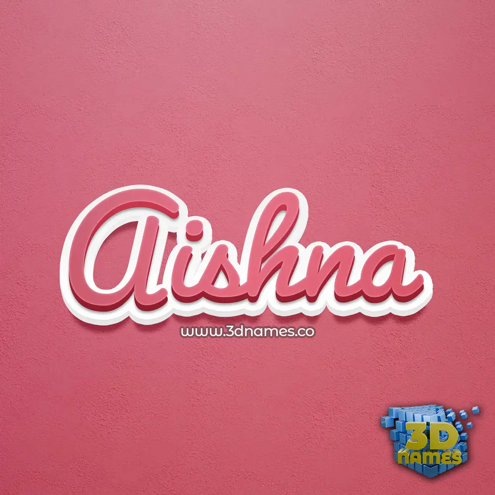 aishna in Red Scribble style - 3D name wallpaper