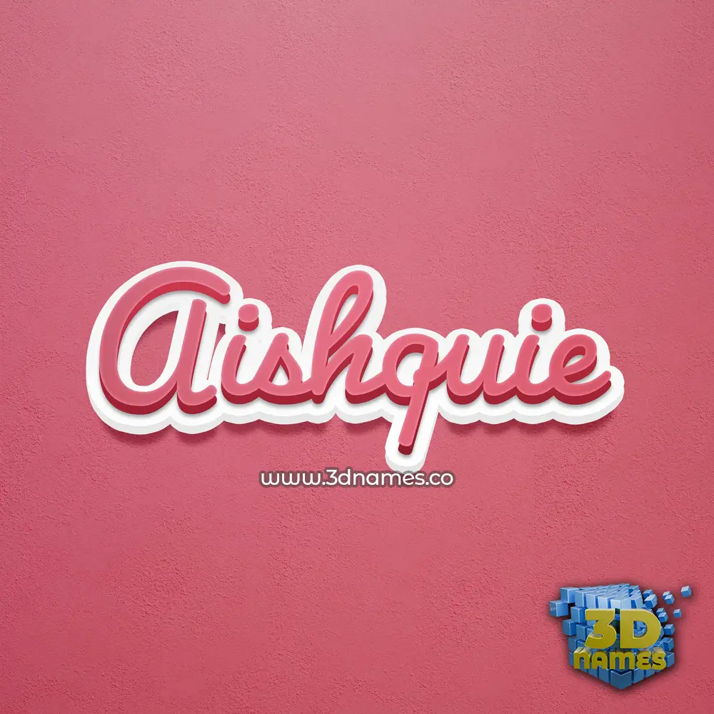 aishquie in Red Scribble style - 3D name wallpaper