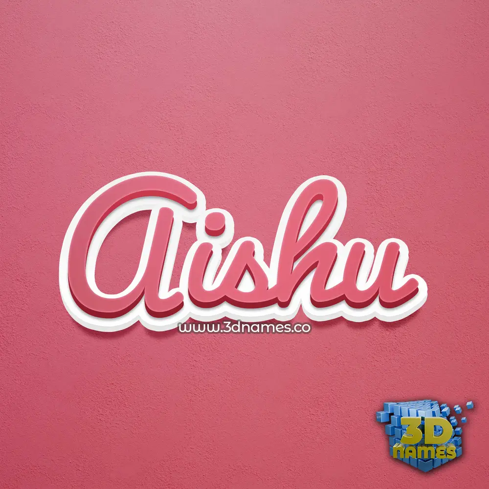 aishu in Red Scribble style - 3D name wallpaper