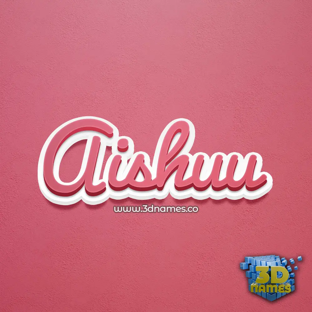 aishuu in Red Scribble style - 3D name wallpaper