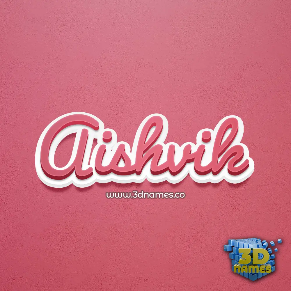 aishvik in Red Scribble style - 3D name wallpaper