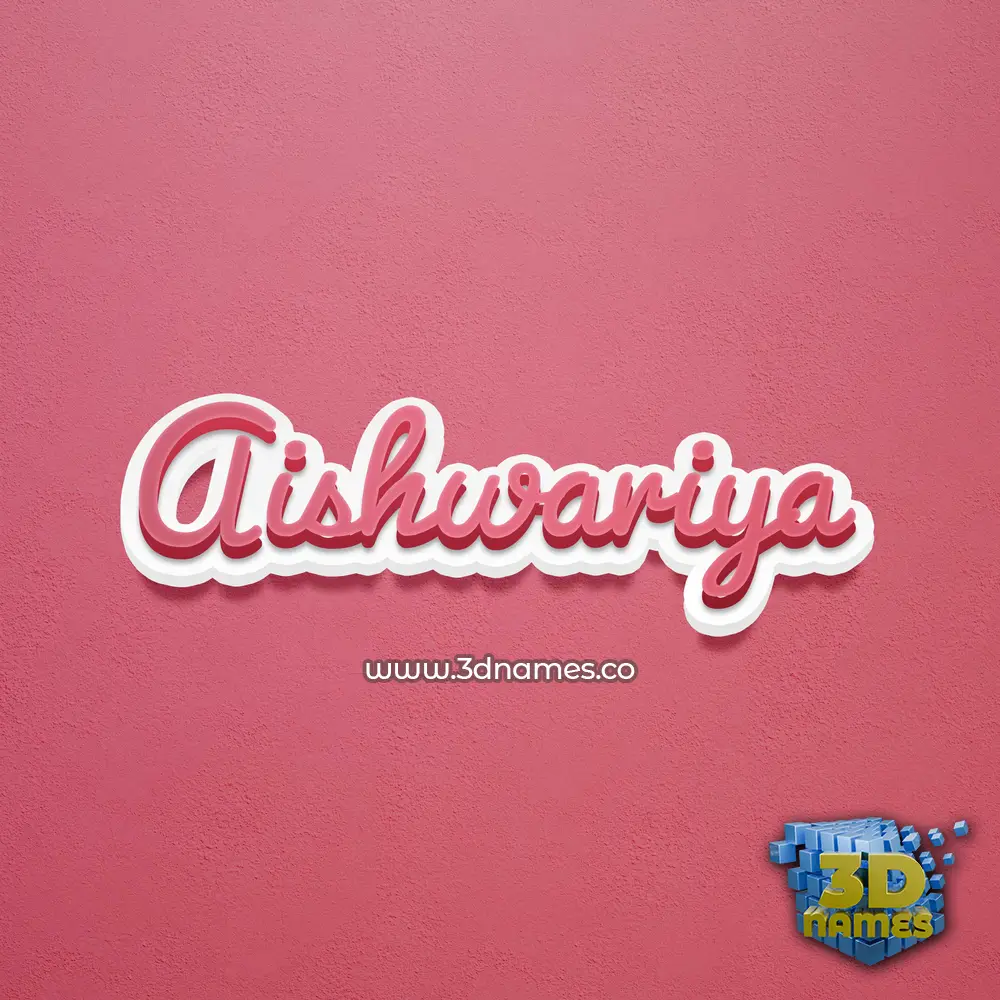 aishwariya in Red Scribble style - 3D name wallpaper