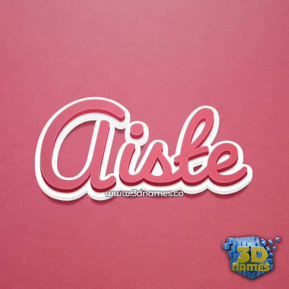 aiste in Red Scribble style - 3D name wallpaper