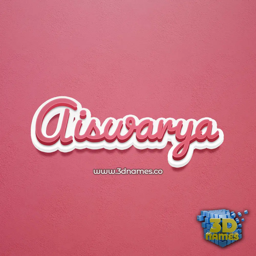 aiswarya in Red Scribble style - 3D name wallpaper