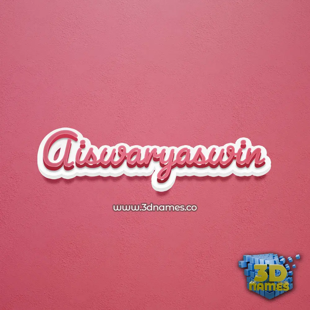 aiswaryaswin in Red Scribble style - 3D name wallpaper