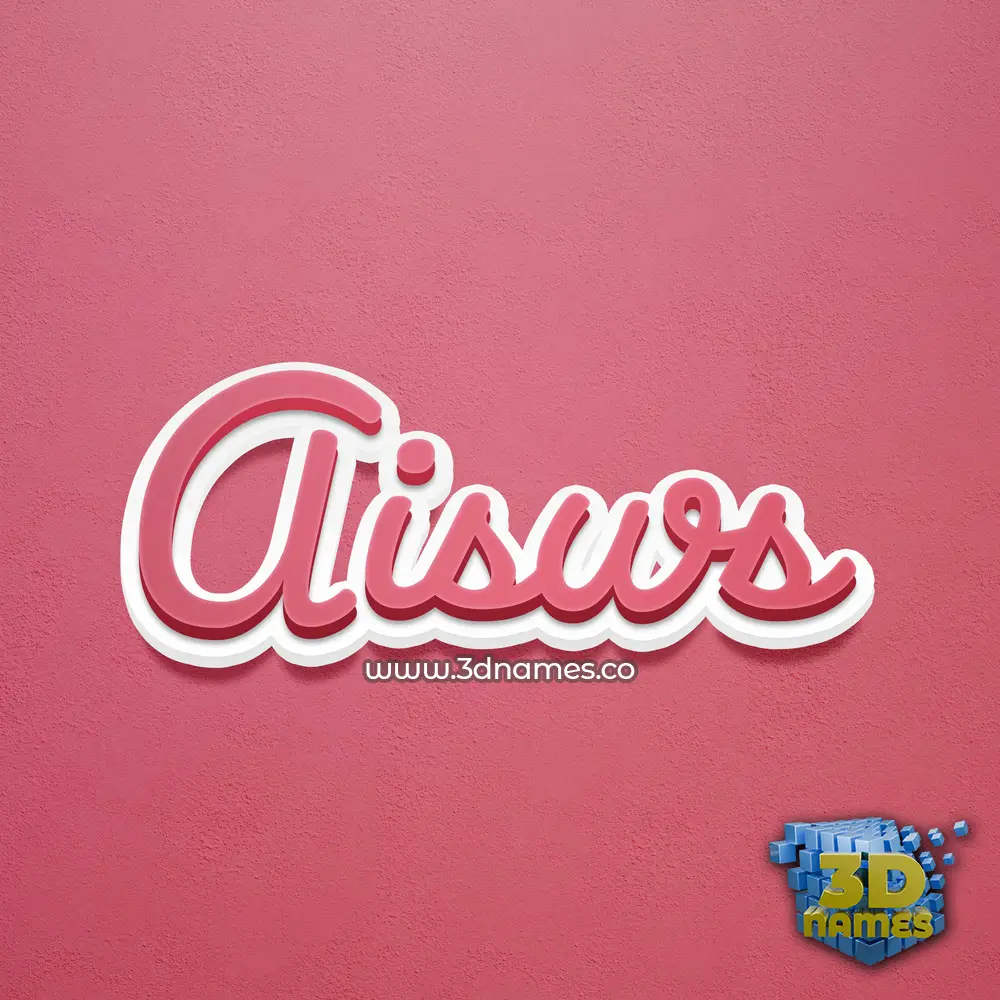 aisws in Red Scribble style - 3D name wallpaper