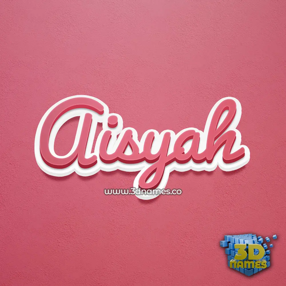 aisyah in Red Scribble style - 3D name wallpaper