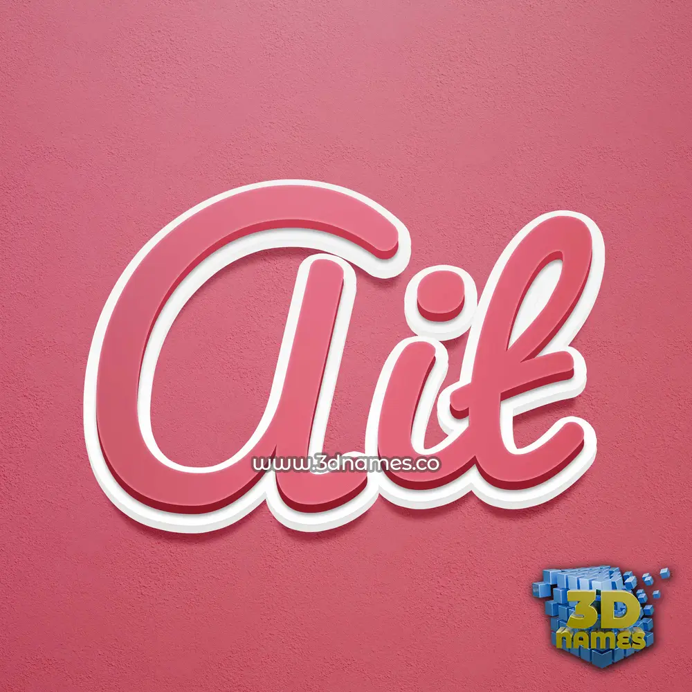ait in Red Scribble style - 3D name wallpaper