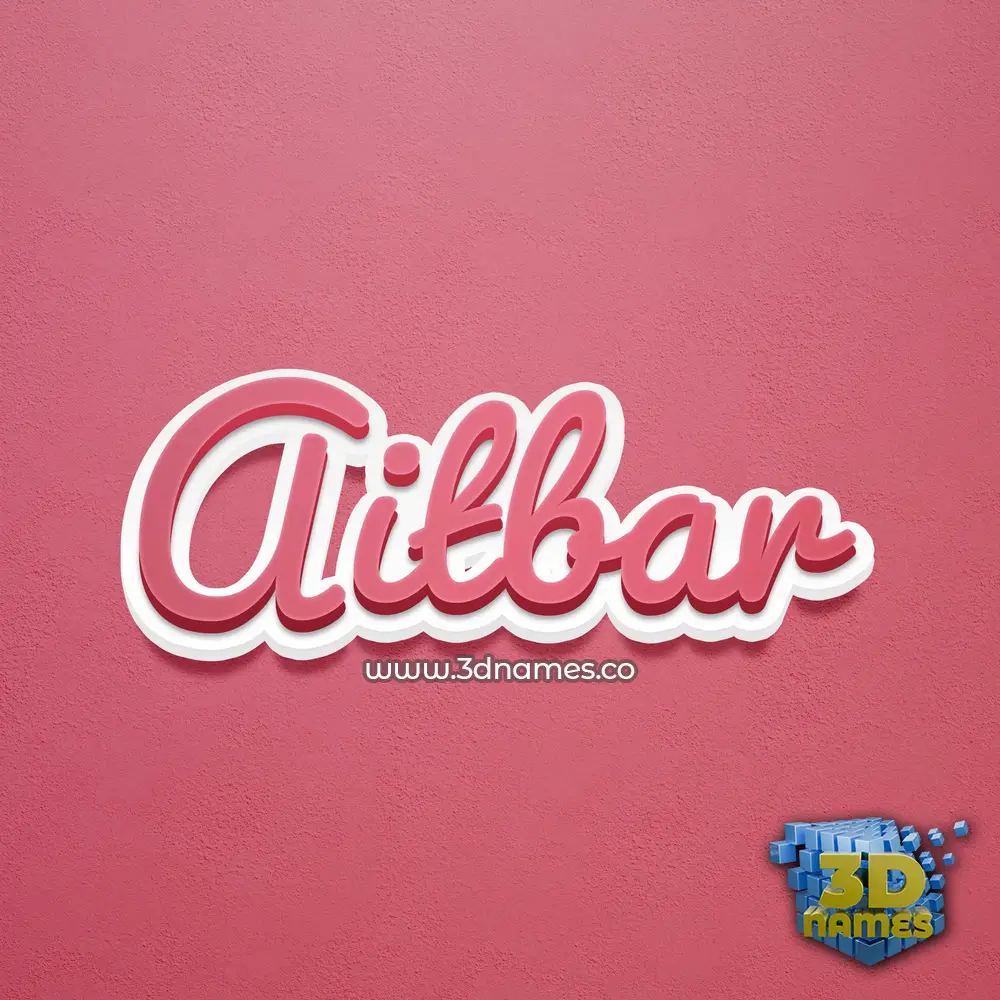 aitbar in Red Scribble style - 3D name wallpaper