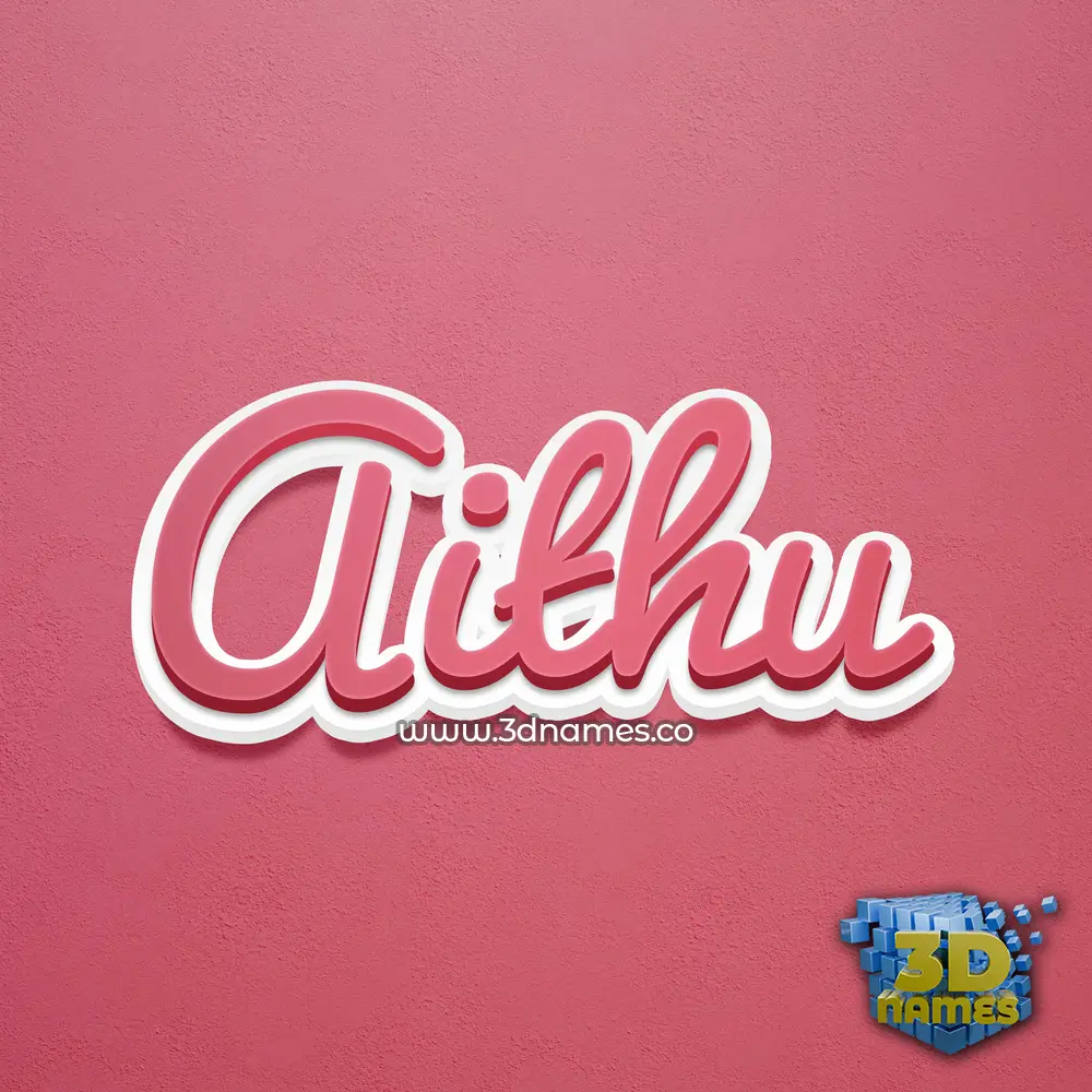 aithu in Red Scribble style - 3D name wallpaper