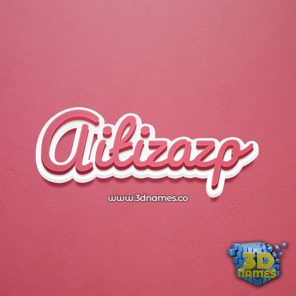 aitizazp in Red Scribble style - 3D name wallpaper