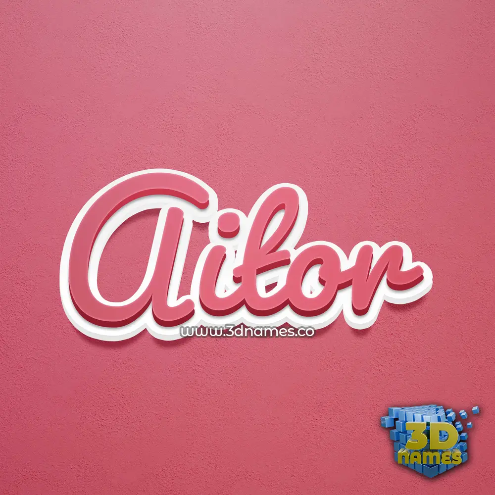 aitor in Red Scribble style - 3D name wallpaper