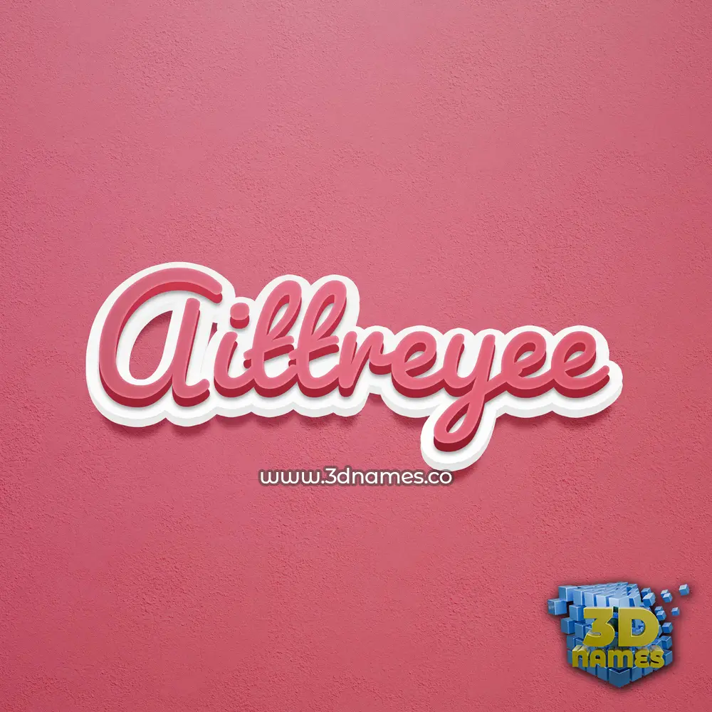 aittreyee in Red Scribble style - 3D name wallpaper