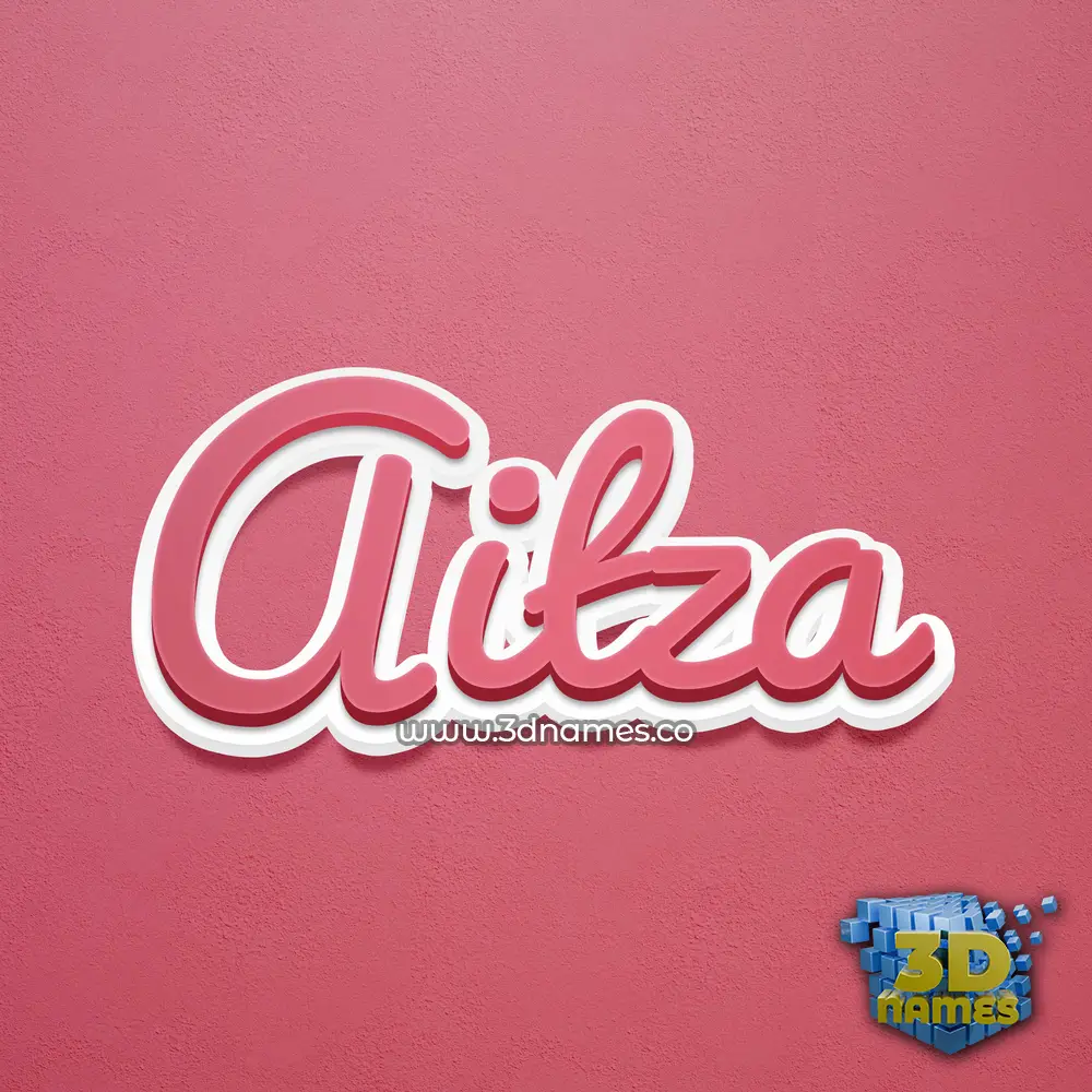 aitza in Red Scribble style - 3D name wallpaper