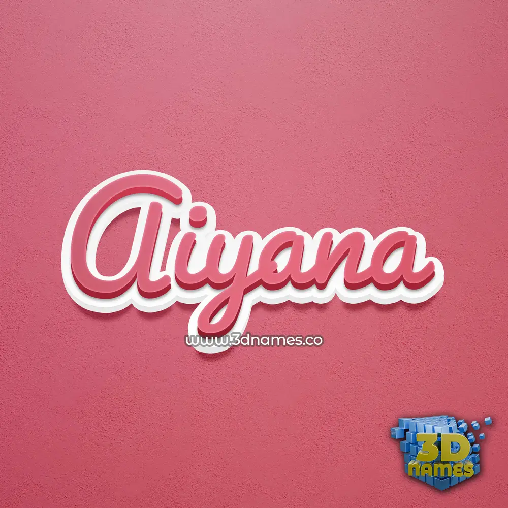 aiyana in Red Scribble style - 3D name wallpaper