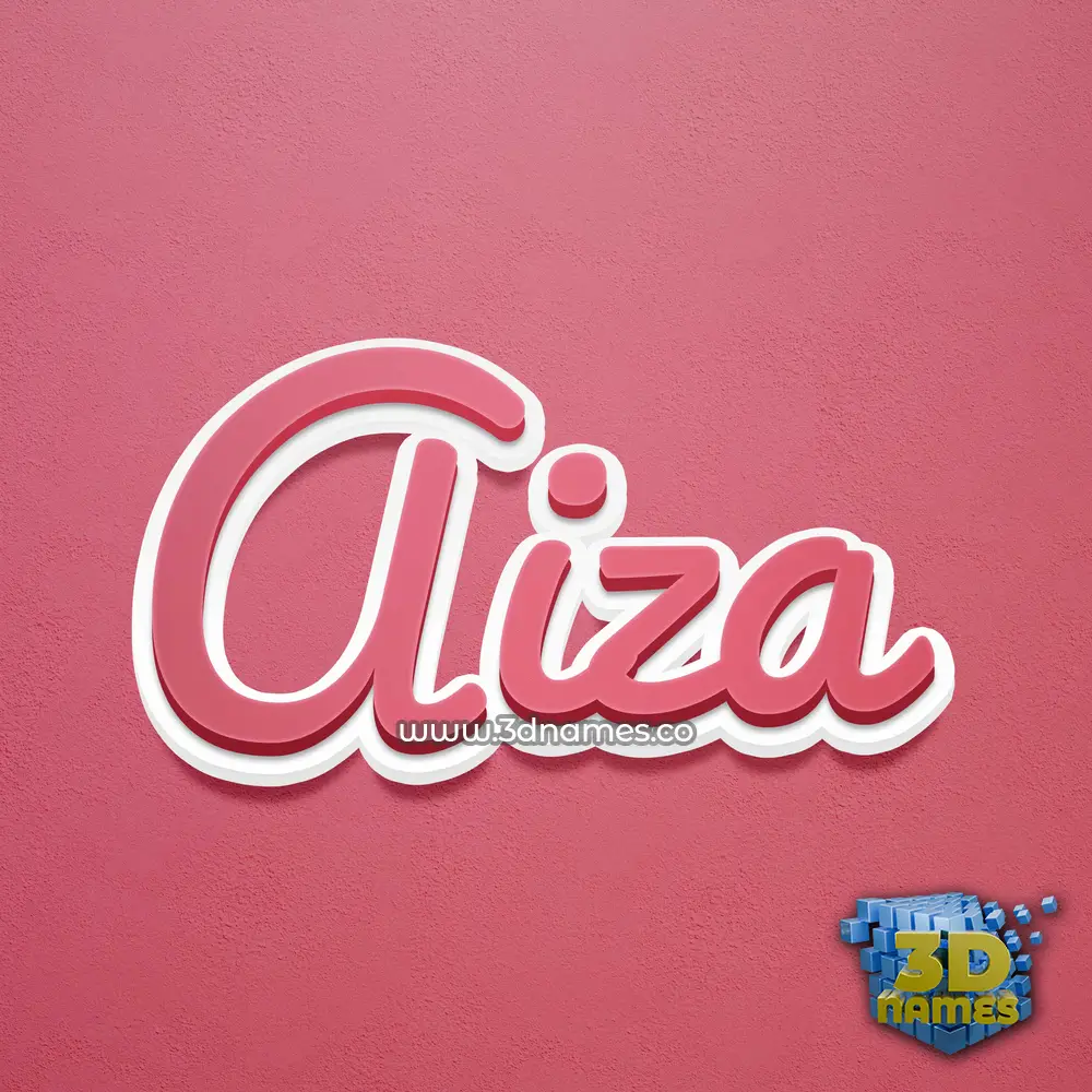 aiza in Red Scribble style - 3D name wallpaper