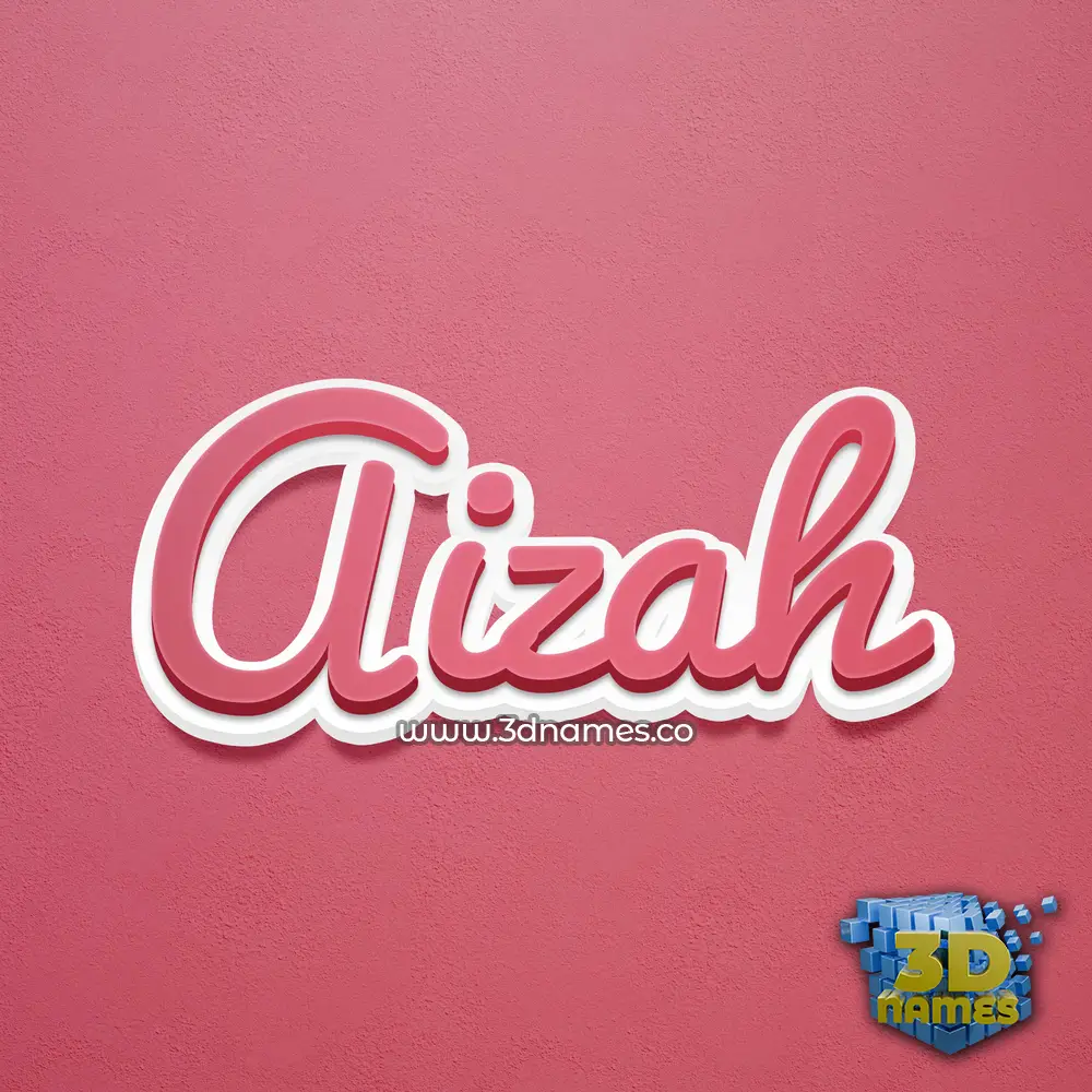 aizah in Red Scribble style - 3D name wallpaper
