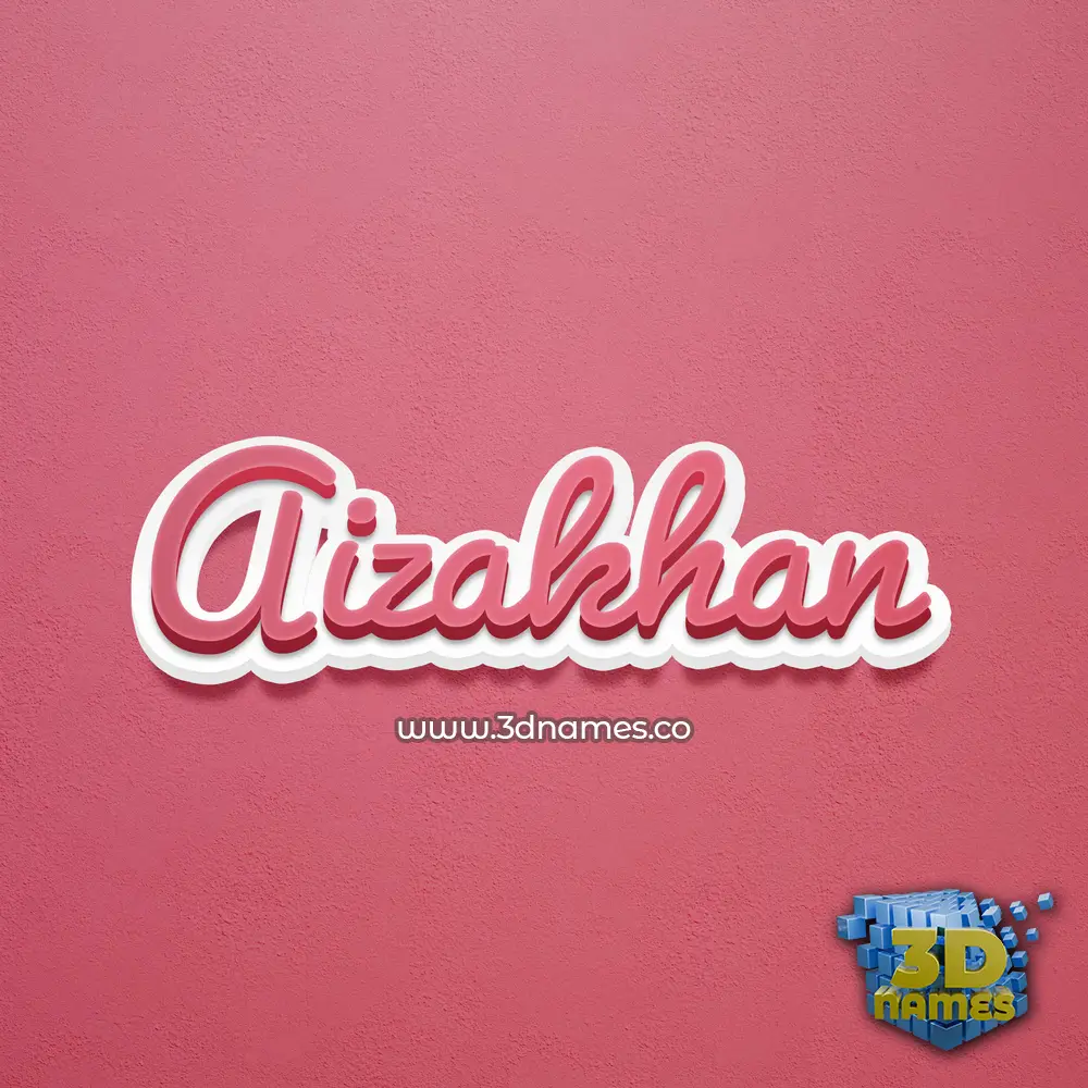 aizakhan in Red Scribble style - 3D name wallpaper