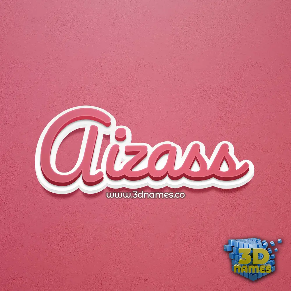 aizass in Red Scribble style - 3D name wallpaper