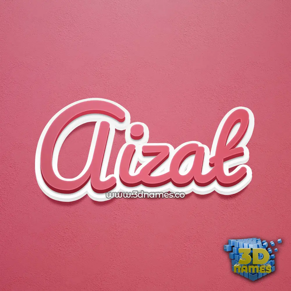 aizat in Red Scribble style - 3D name wallpaper