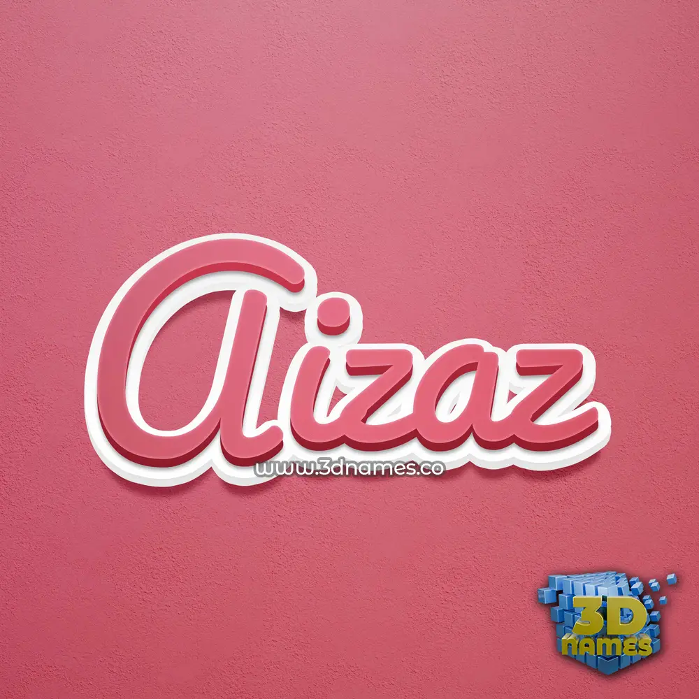 aizaz in Red Scribble style - 3D name wallpaper