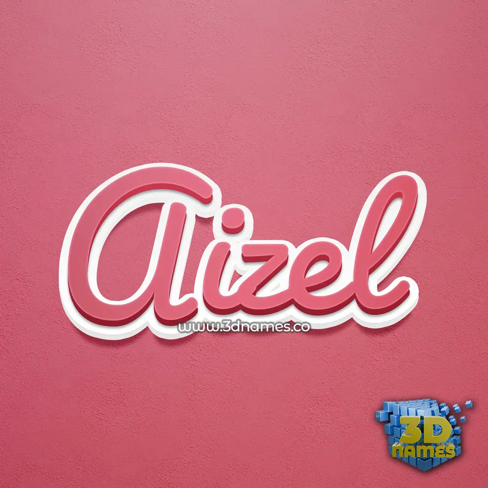 aizel in Red Scribble style - 3D name wallpaper