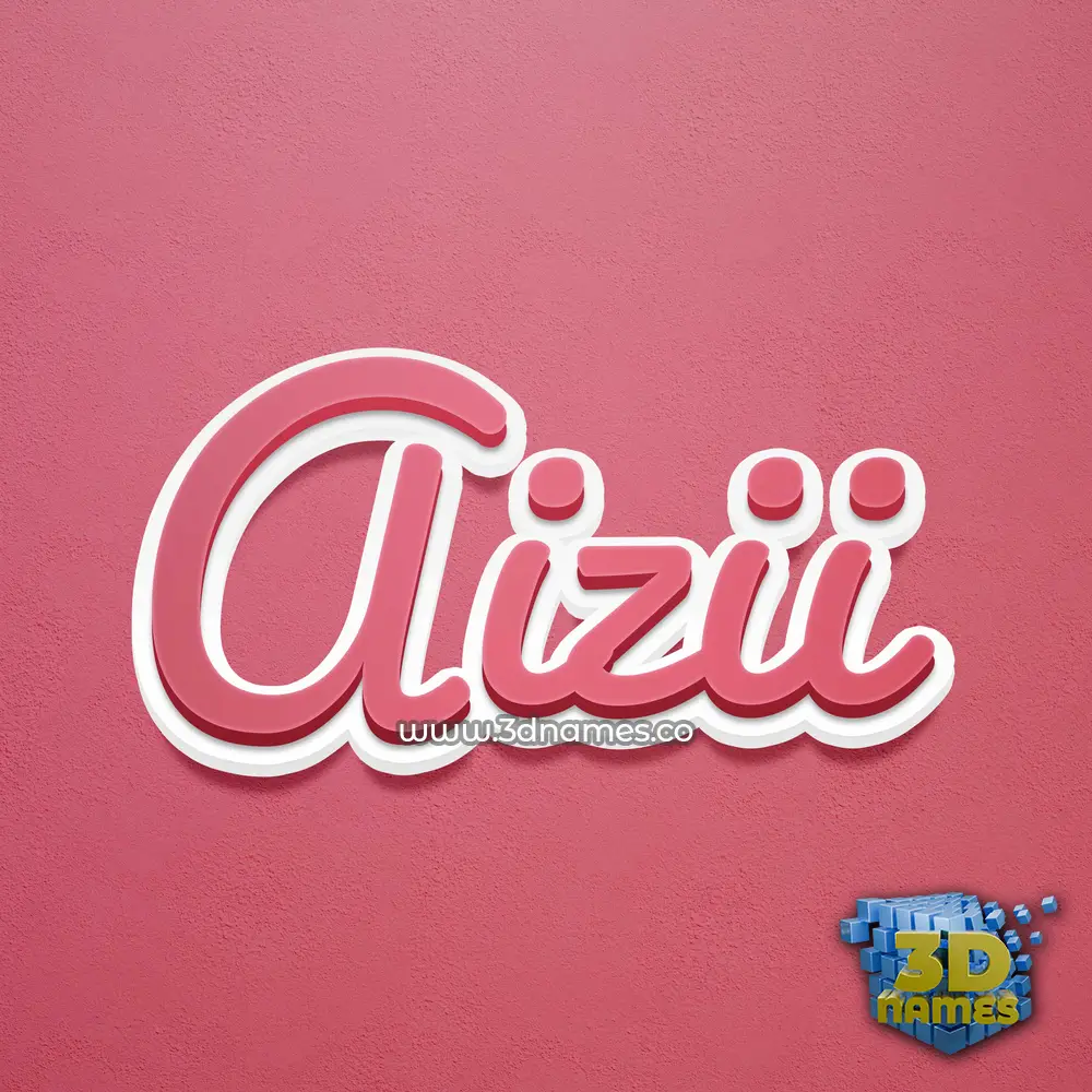 aizii in Red Scribble style - 3D name wallpaper