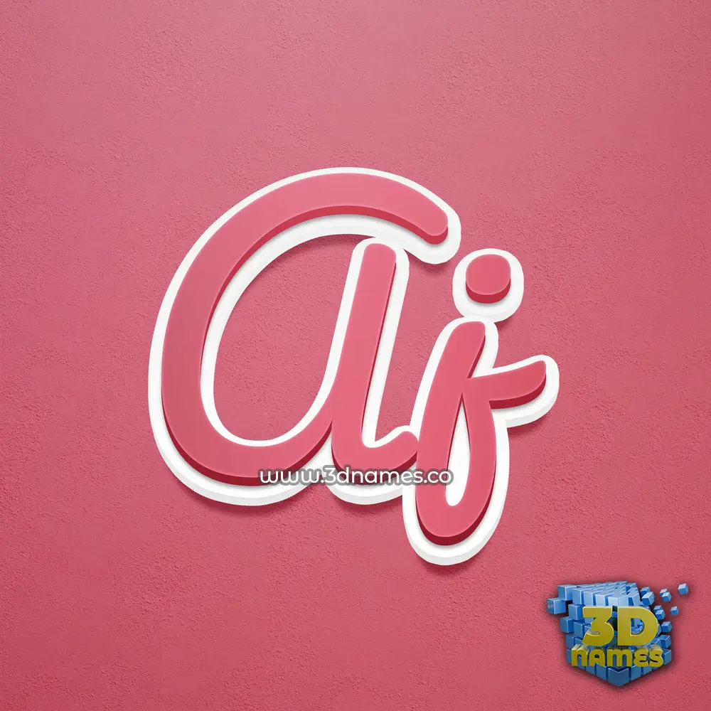 aj in Red Scribble style - 3D name wallpaper