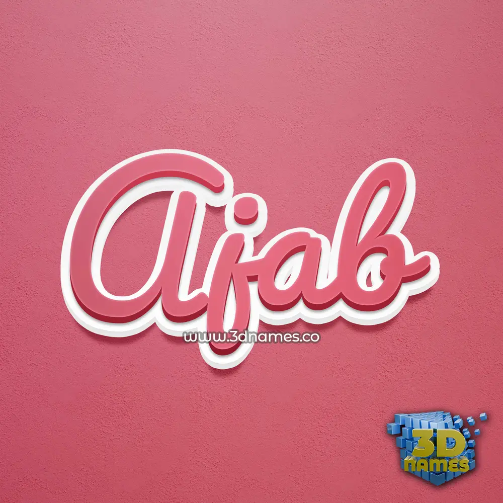 ajab in Red Scribble style - 3D name wallpaper