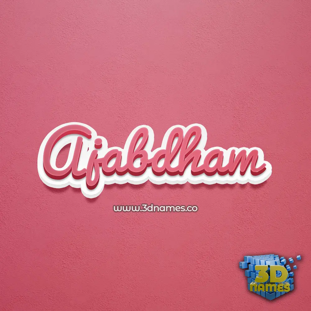 ajabdham in Red Scribble style - 3D name wallpaper