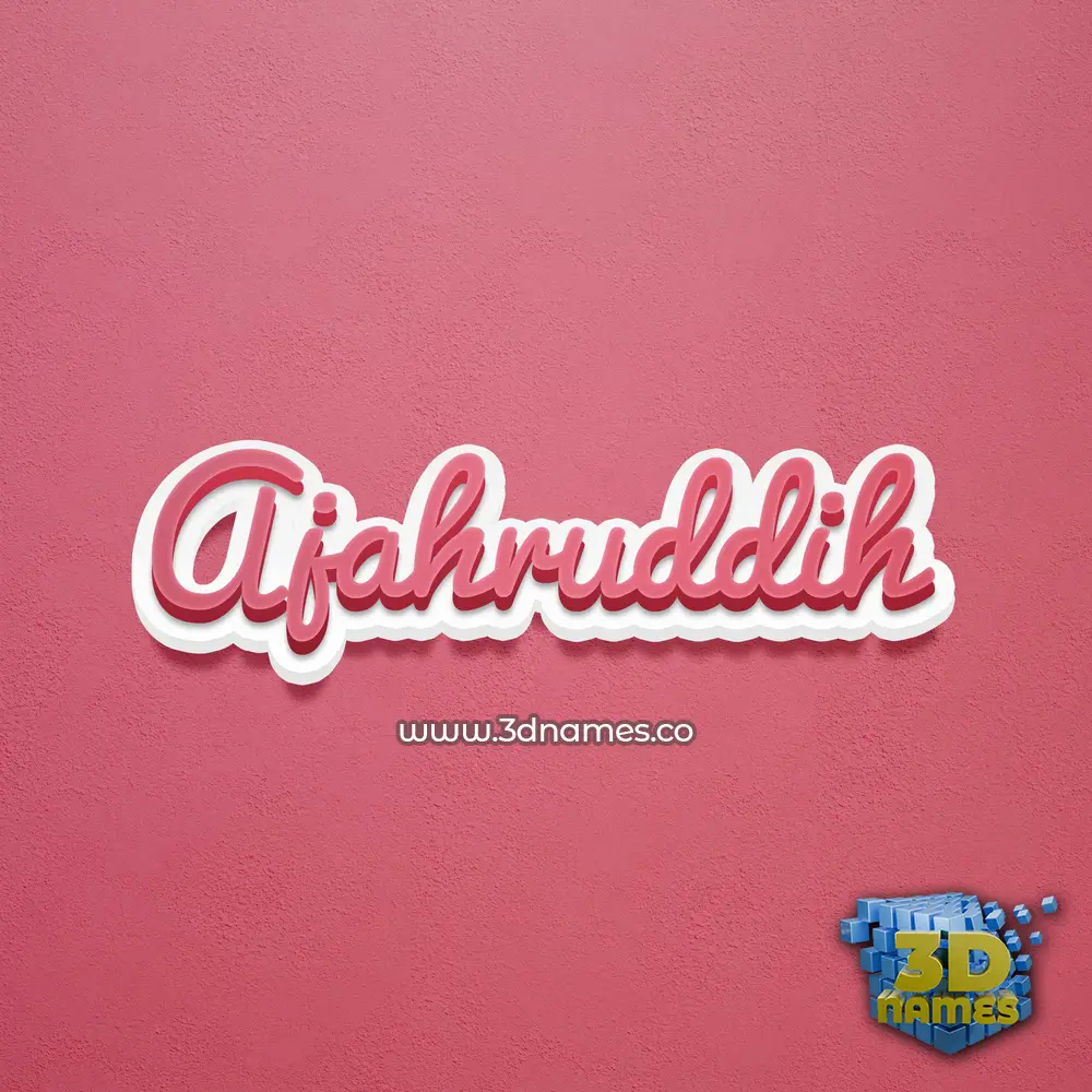 ajahruddih in Red Scribble style - 3D name wallpaper