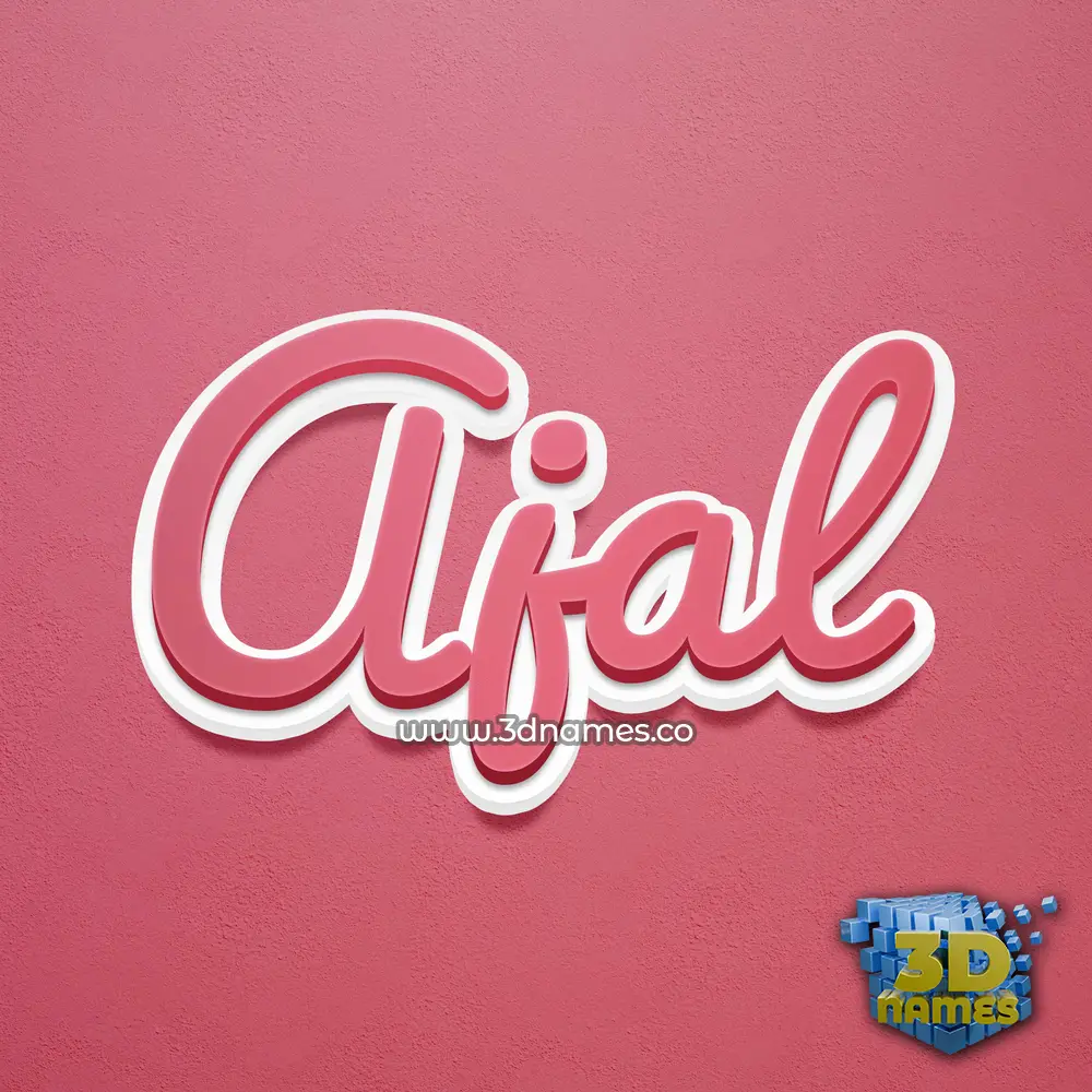 ajal in Red Scribble style - 3D name wallpaper