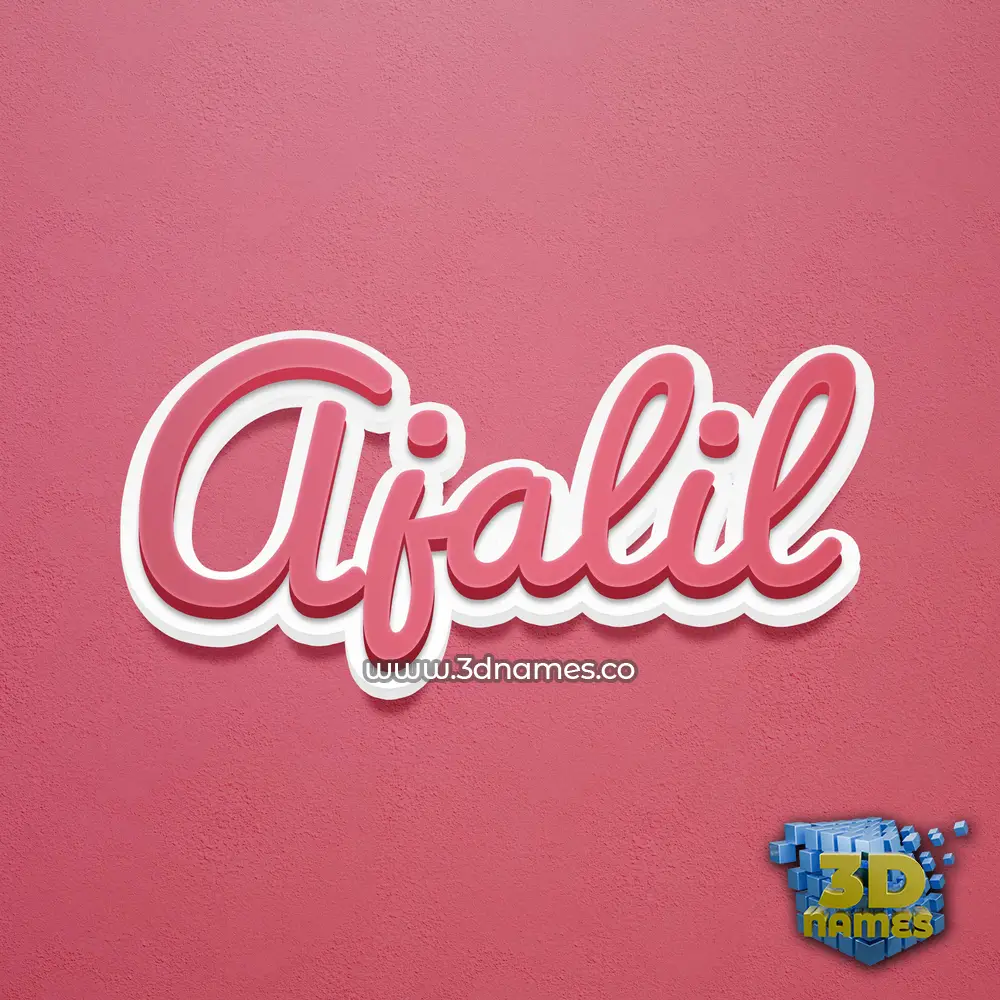 ajalil in Red Scribble style - 3D name wallpaper