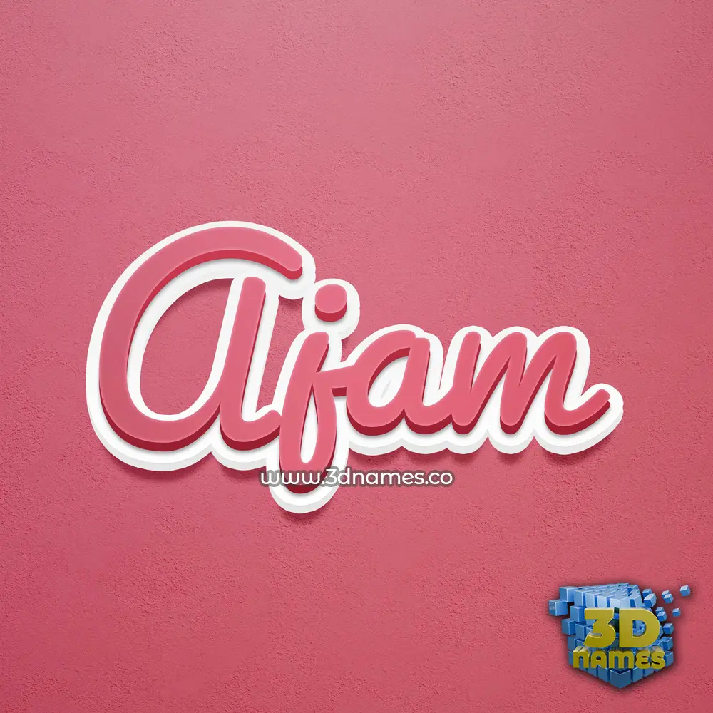 ajam in Red Scribble style - 3D name wallpaper