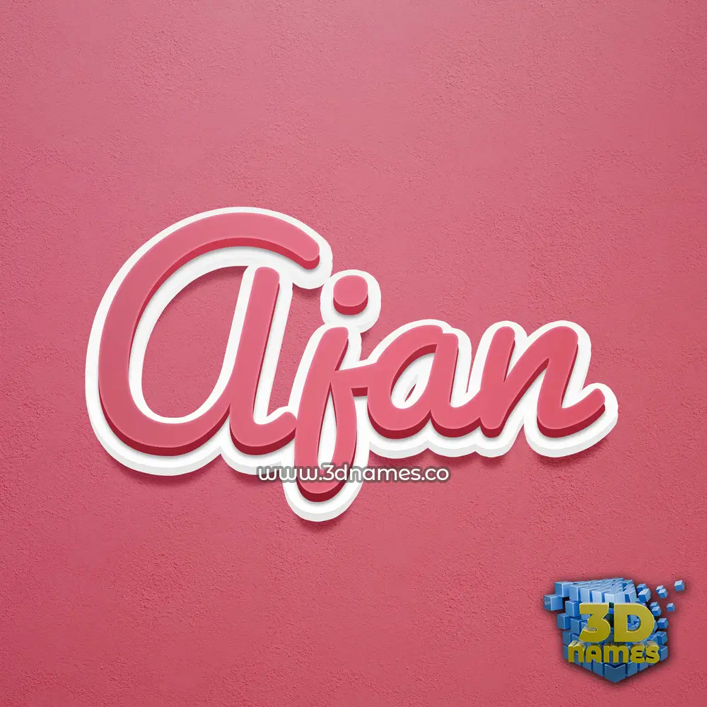 ajan in Red Scribble style - 3D name wallpaper