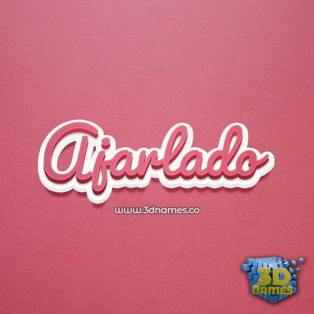 ajarlado in Red Scribble style - 3D name wallpaper