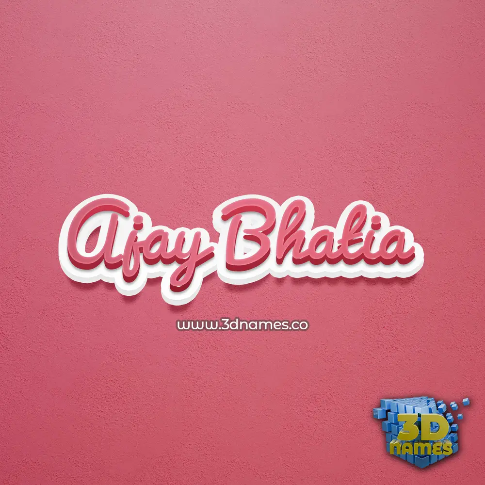 ajay bhatia in Red Scribble style - 3D name wallpaper