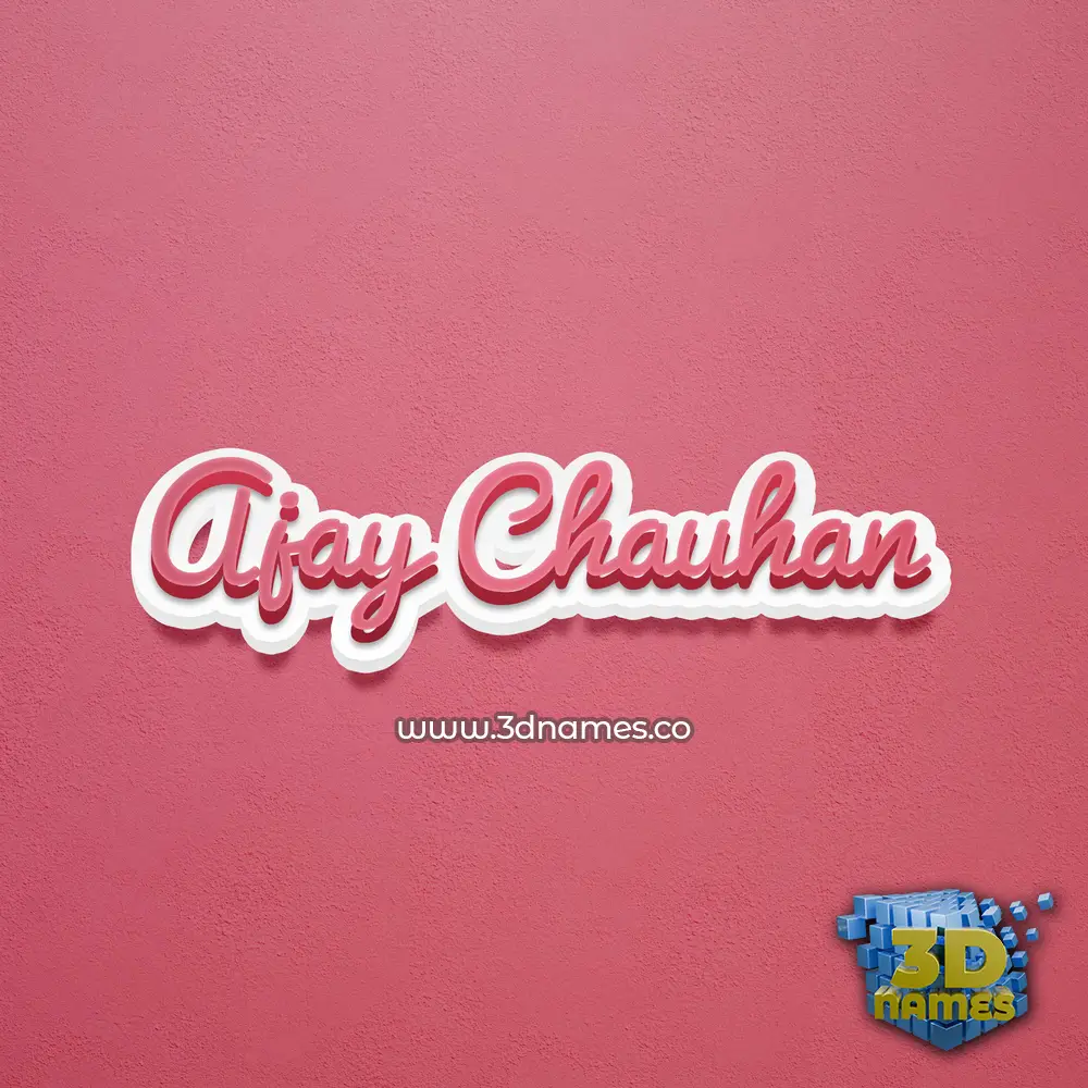 ajay chauhan in Red Scribble style - 3D name wallpaper