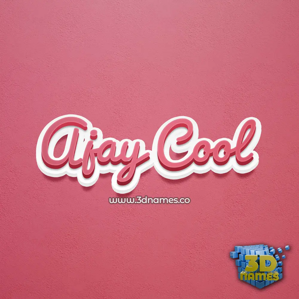 ajay cool in Red Scribble style - 3D name wallpaper