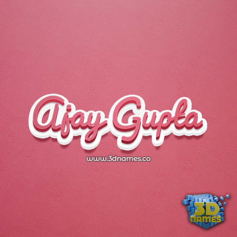 ajay gupta in Red Scribble style - 3D name wallpaper