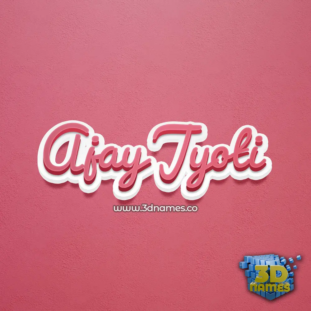 ajay jyoti in Red Scribble style - 3D name wallpaper